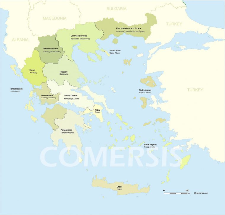 Cartes Grèce pour Grece Regions