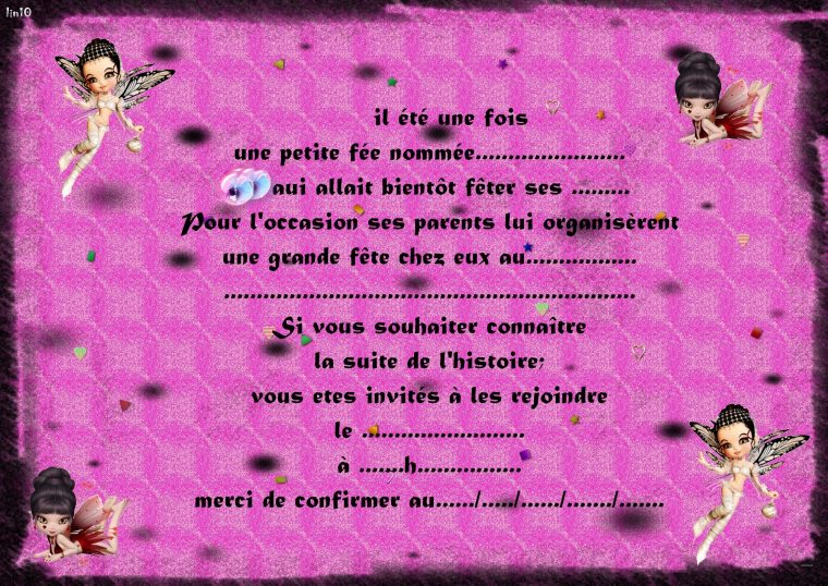 Cartes Invitations tout Carte D Invitation Gratuite À Imprimer Pour Fille