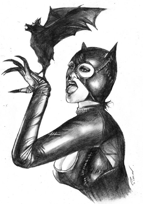 Catwoman Cartoon Drawing At Paintingvalley  Explore encequiconcerne Catwoman Dessin 