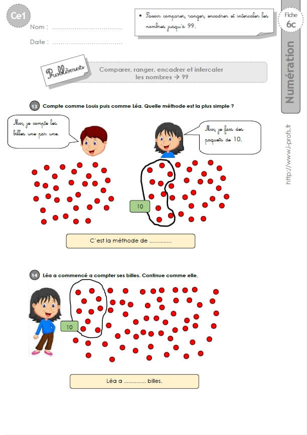 Ce1-Cycle2 Exercices Corriges: Comparer, Ranger Et tout Nombres À Relier Ce1 