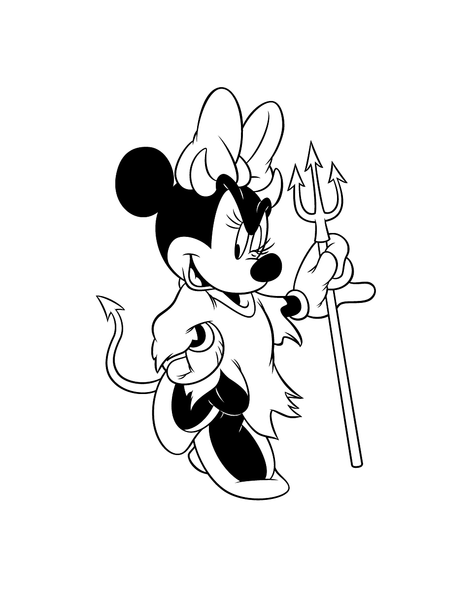 C&amp;#039;Est Halloween Pour Minnie ! - Coloriage Minnie dedans Coloriage Minnie À Imprimer Gratuit 