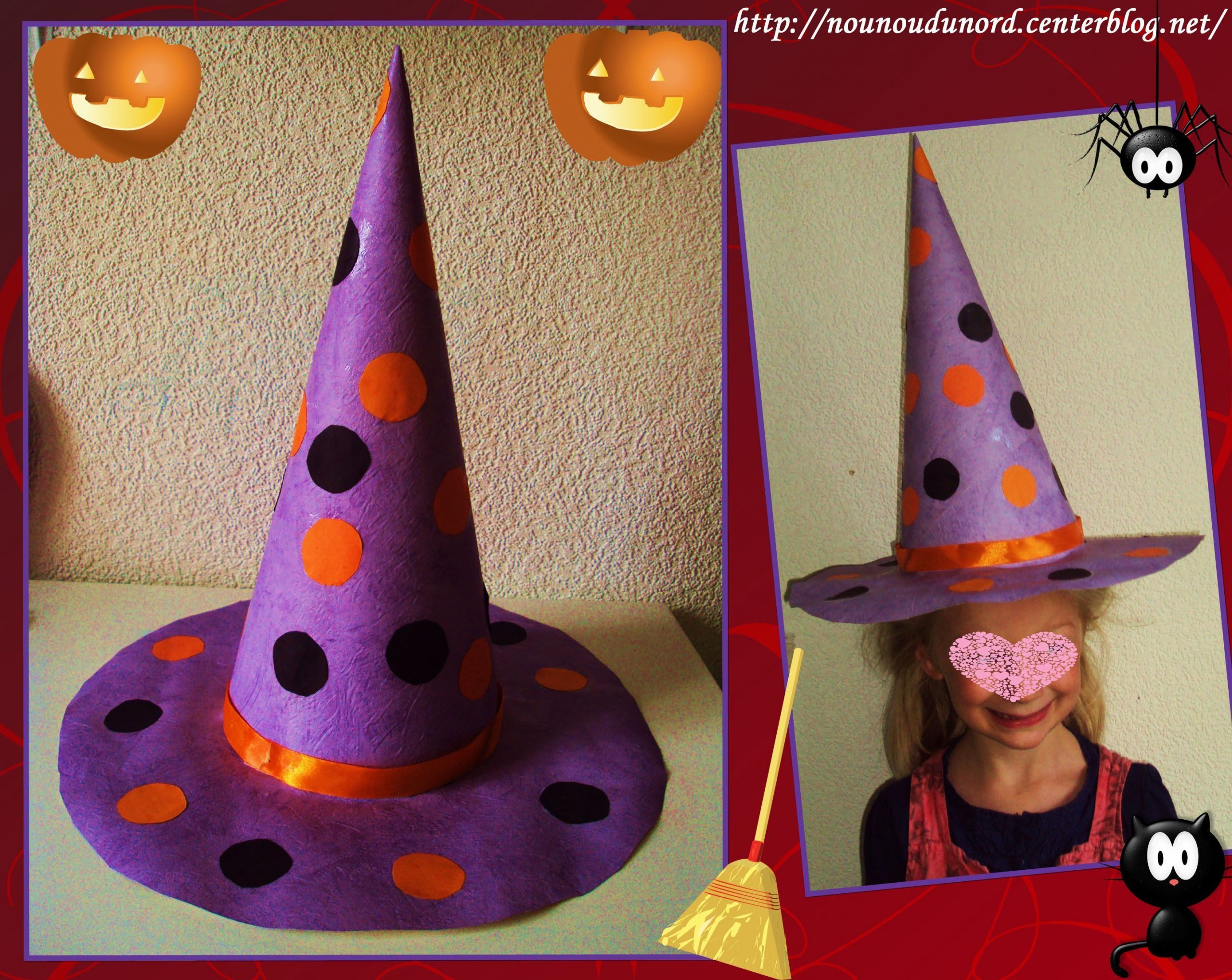 Chapeau De Sorcière De Lison Pour La Fête D'Halloween 2011 serapportantà Fabriquer Masque Halloween