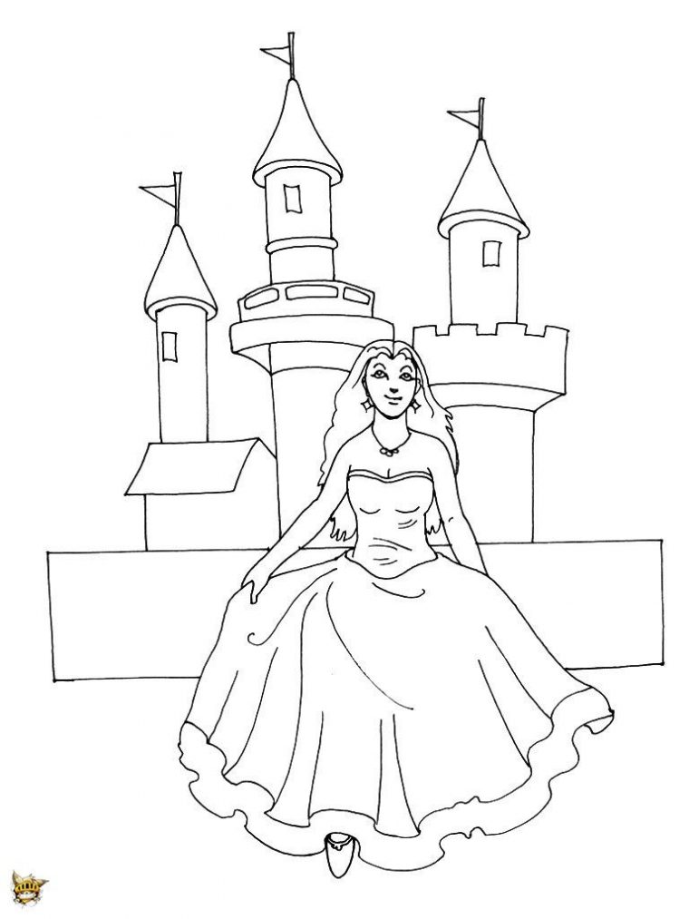 Chateau A Colorier Élégant Stock Princesse Devant Le avec Coloriage Chateau De Princesse À Imprimer