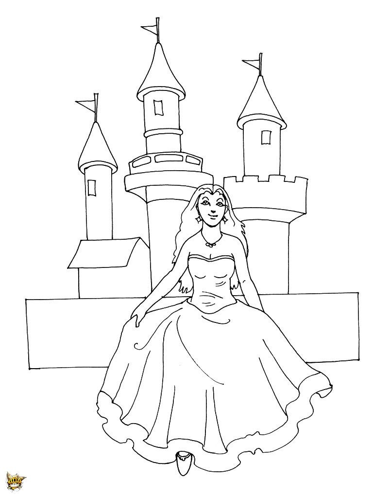 Chateau A Colorier Élégant Stock Princesse Devant Le avec Coloriage Chateau De Princesse À Imprimer 