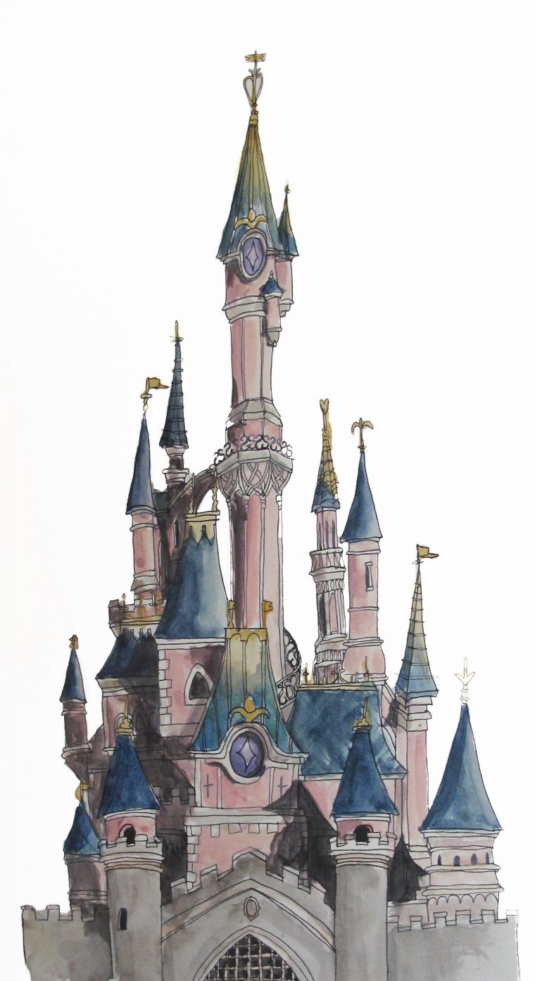 Chateau Disneyland Paris Dessin  Coloriage Chateau Belle avec Coloriage Disneyland Paris