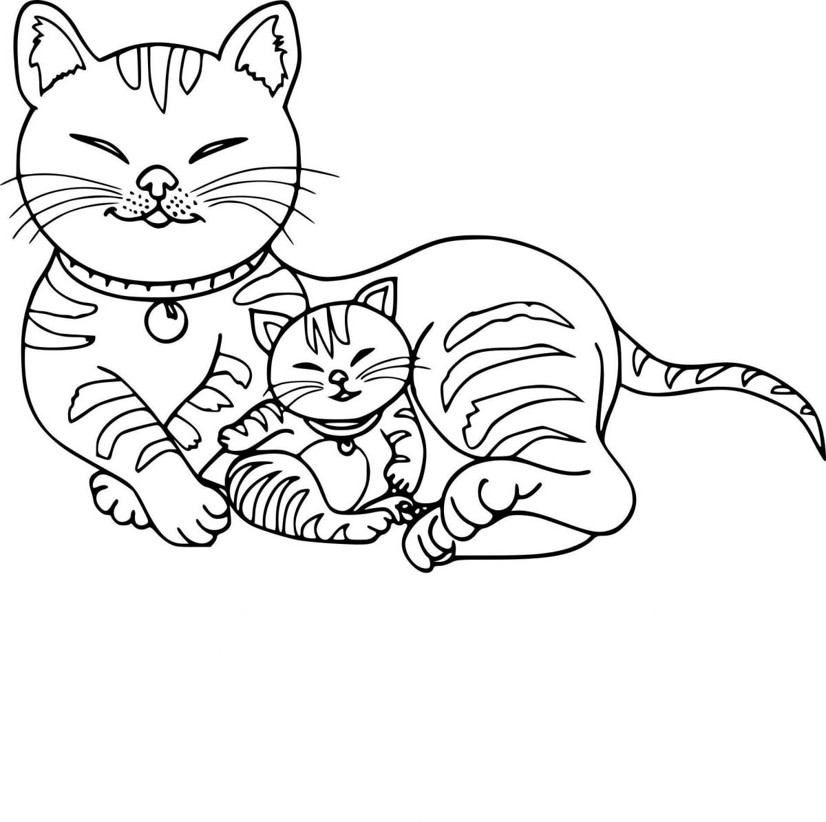 Chaton A Colorier  Coloriages De Deux Chatons - Coloriage destiné Coloriages Chatons