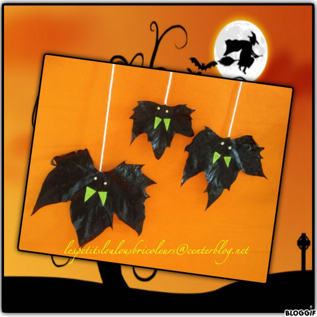 Chauves-Souris Bricolage Enfant  Activités Halloween à Chauve Souris Bricolage Halloween 