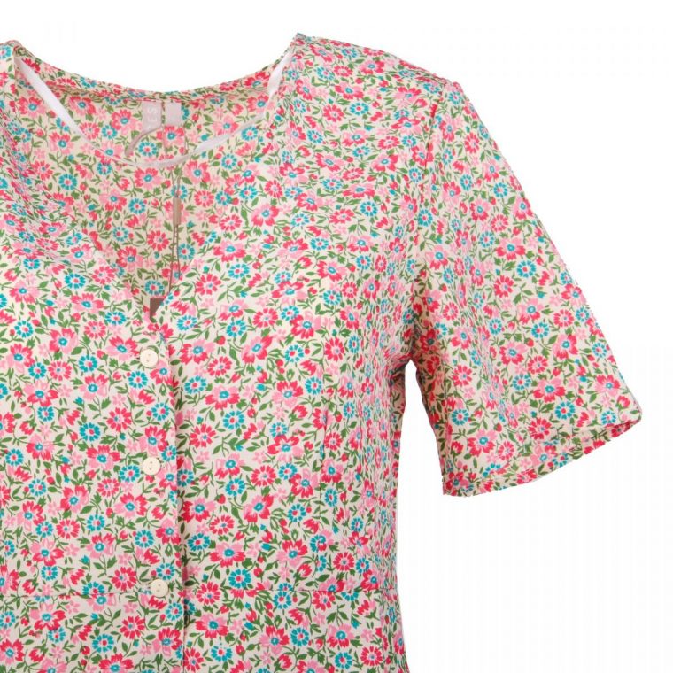 Chemise Manches Courtes Col V Boutonné Imprimé Fleurs à Imprimé Fleur