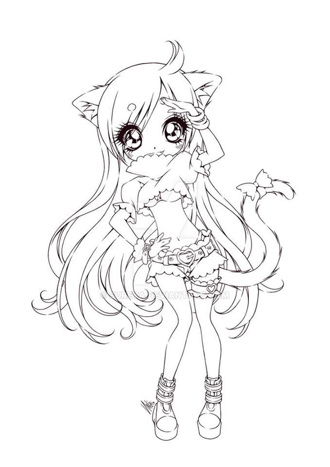 Chibi Girl Cosplay  Coloriage Manga, Coloriage Mignon intérieur Coloriage Animé