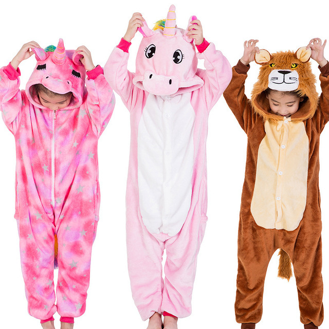 Children One Piece Sleepwear Kigurumi Unicorn Pajamas Boy avec One Piece Licorne 