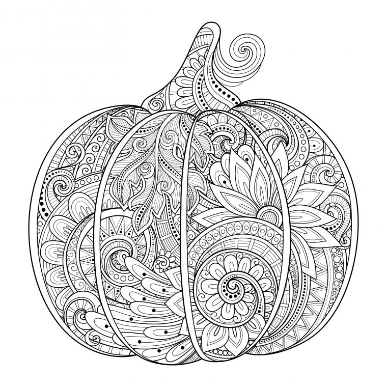 Citrouille Halloween Zentangle Source 123Rf destiné Dessin À Colorier D Halloween