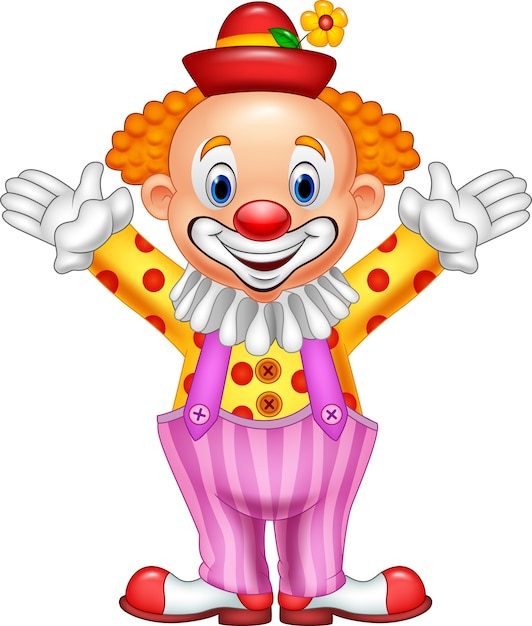 Clown Joyeux De Dessin Animé  Vecteur Premium concernant Dessin De Clown 
