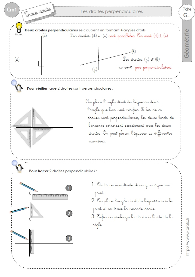 Cm1: Géométrie-Fiches I-Profs avec Geometrie A Imprimer