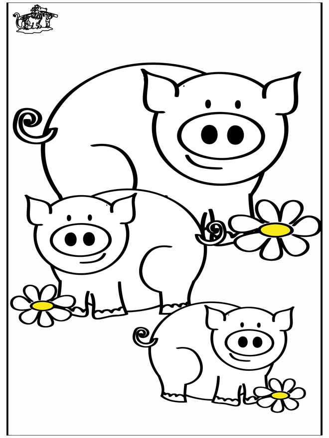 Cochons 4 - Coloriages Animaux De La Ferme pour Coloriage Ferme Et Animaux 