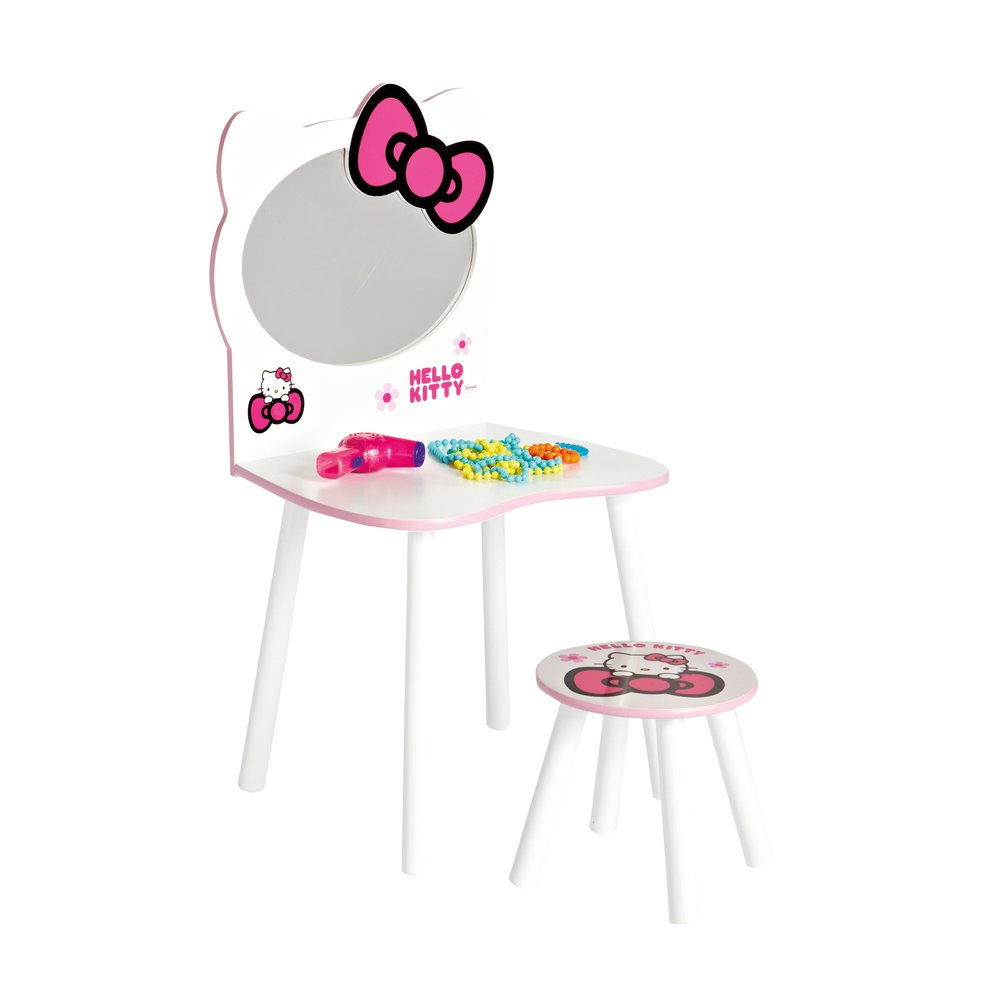 Coiffeuse Et Tabouret Hello Kitty 49X42X92Cm Coloris Blanc encequiconcerne Petite Maison Hello Kitty 