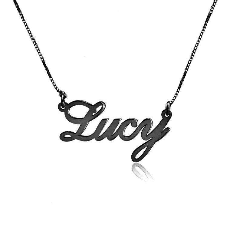 Collier Prénom Personnalisé Style Lucy Noir – Drawelry.fr encequiconcerne Image Personnalisé Prenom Gratuit