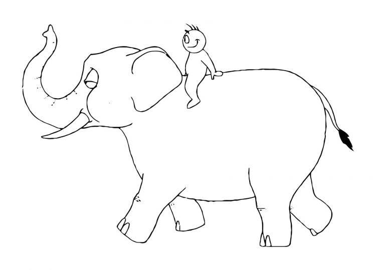 Coloriage 07B. Tour En Éléphant – Coloriages Gratuits À pour Éléphant Coloriage