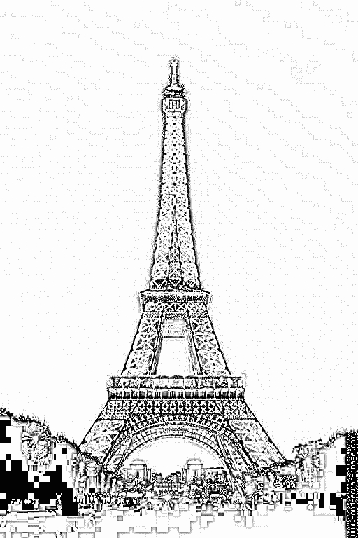 Coloriage À Dessiner De Tour Eiffel A Imprimer pour Tour Eiffel À Colorier 