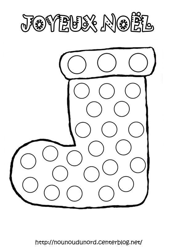 Coloriage À Gommettes Botte De Noël pour Coloriage De Chaussette De Noel