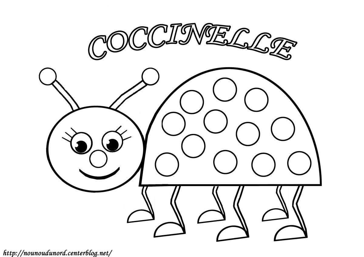 Coloriage À Gommettes La Coccinelle Dessiné Par Nounoudunord dedans Dessiner Coccinelle