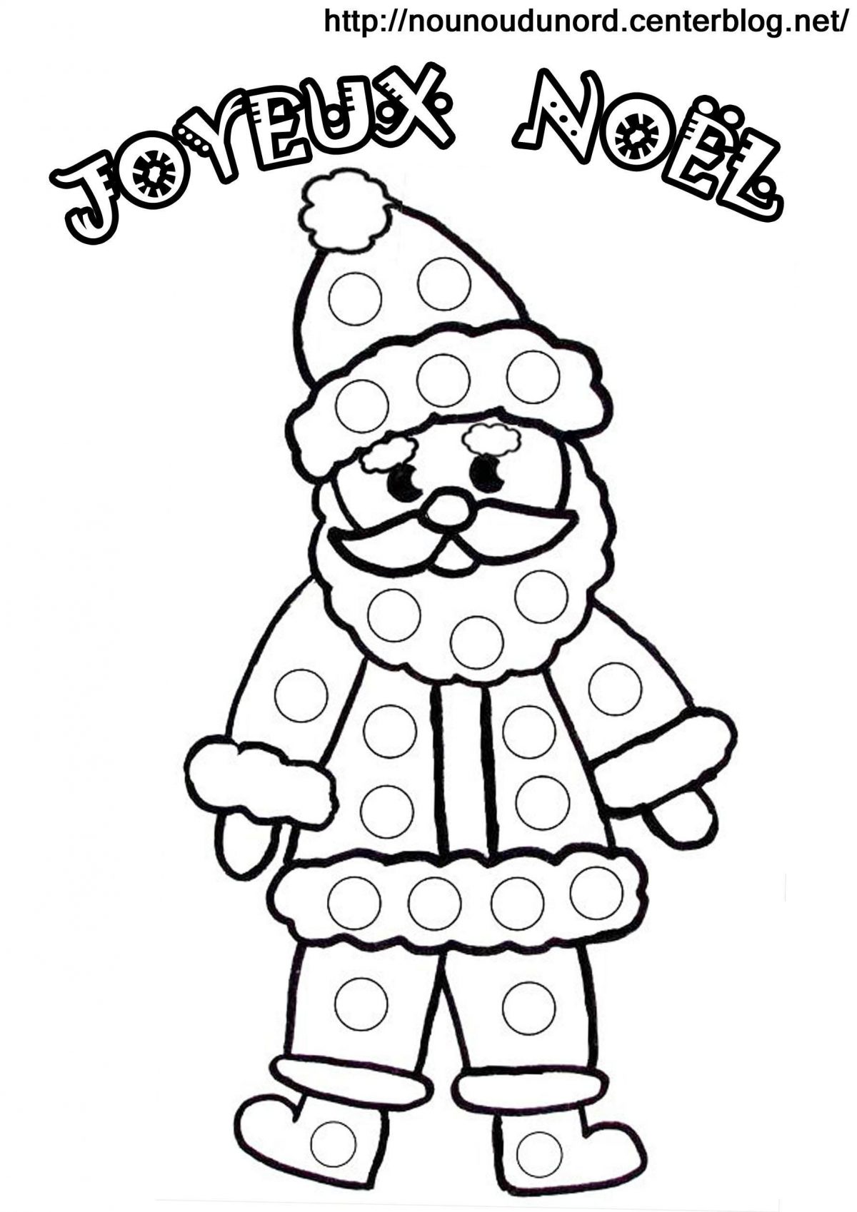 Coloriage À Gommettes Le Père Noël intérieur Coloriage Père Noel