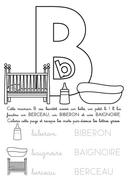 Coloriage À Imprimer : Alphabet Lettre B à Pinpin Et Lili Le Train De L&amp;#039;Alphabet 