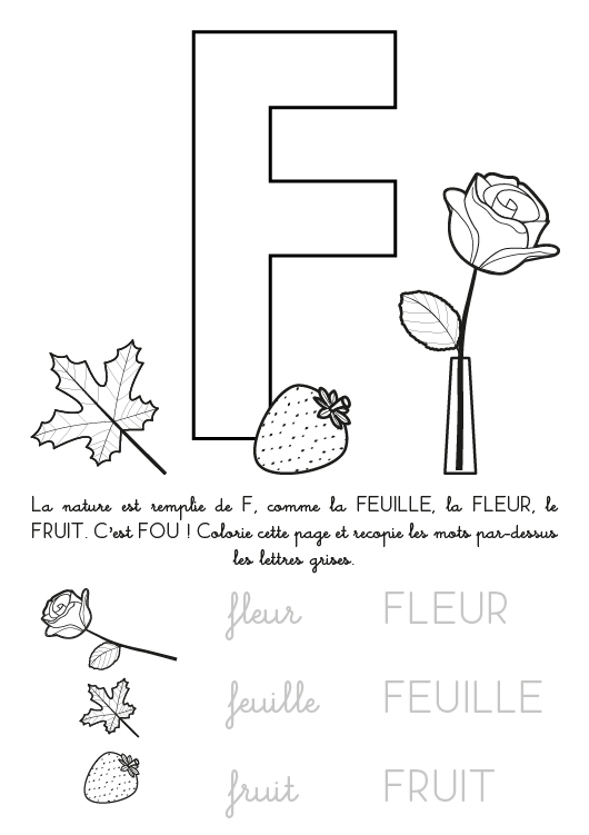Coloriage À Imprimer : Alphabet Lettre F avec Pinpin Et Lili Le Train De L&amp;#039;Alphabet