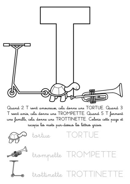 Coloriage À Imprimer : Alphabet Lettre T avec Pinpin Et Lili Le Train De L&amp;#039;Alphabet 