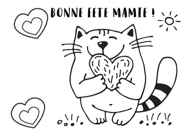 Coloriage À Imprimer : Bonne Fête Mamie à Coloriage Bonne Fete