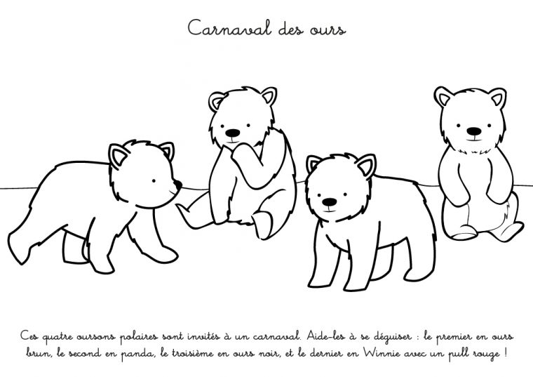 Coloriage À Imprimer : Carnaval Des Ours intérieur Coloriage De Ours