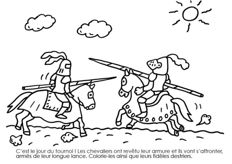 Coloriage À Imprimer : Chevaliers En Tournoi  Coloriage dedans Chevalier À Imprimer