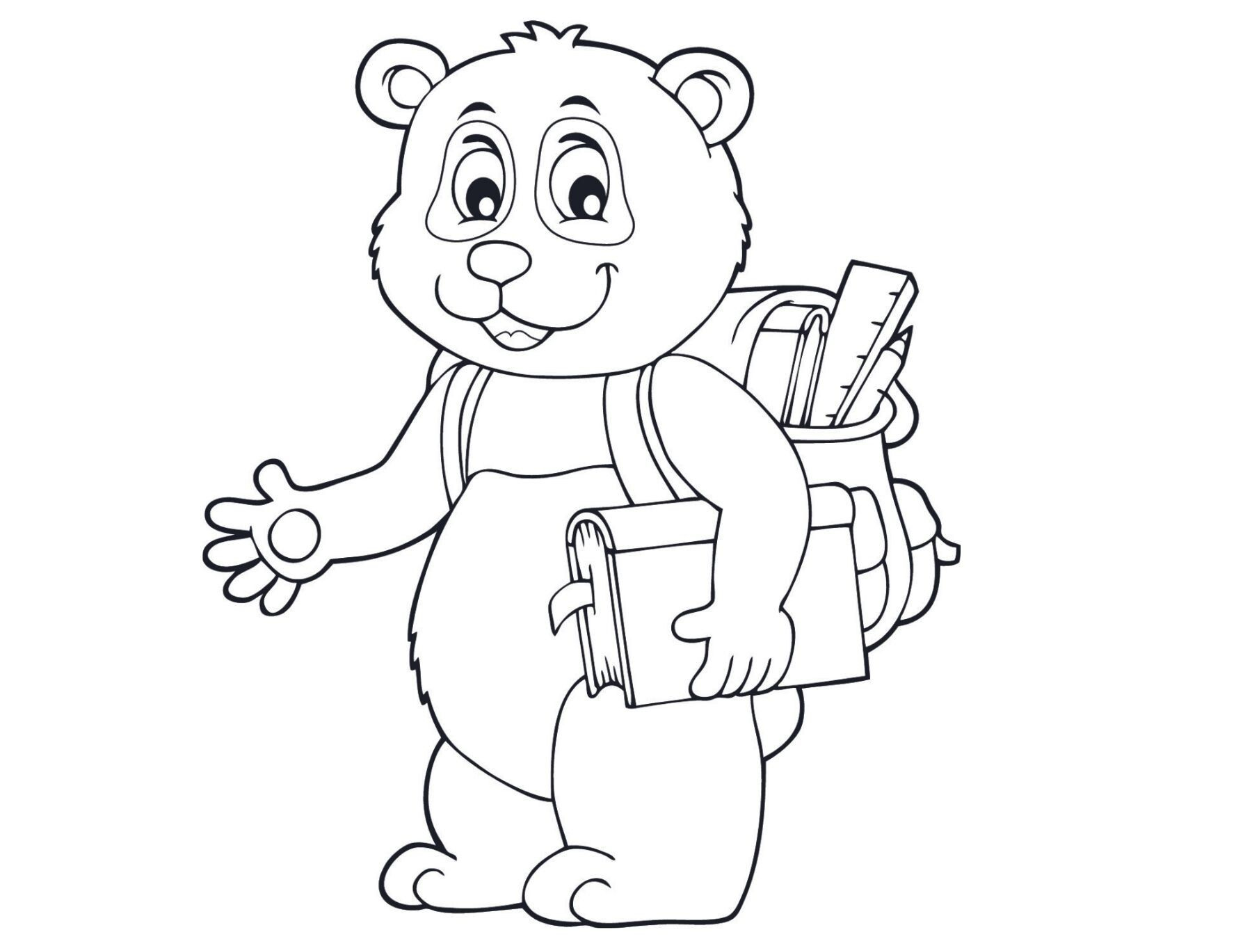 Coloriage À Imprimer De La Rentrée : L&amp;#039;Ours avec Grand Coloriage À Imprimer 