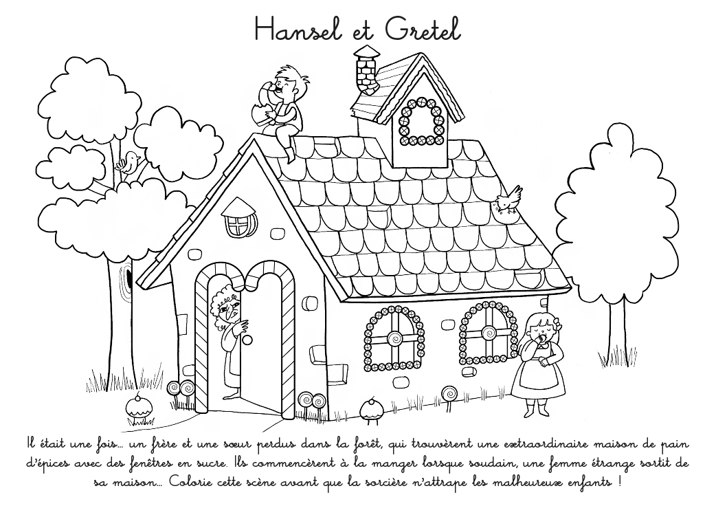 Coloriage À Imprimer : Hansel Et Gretel tout Dessin De Maison À Imprimer