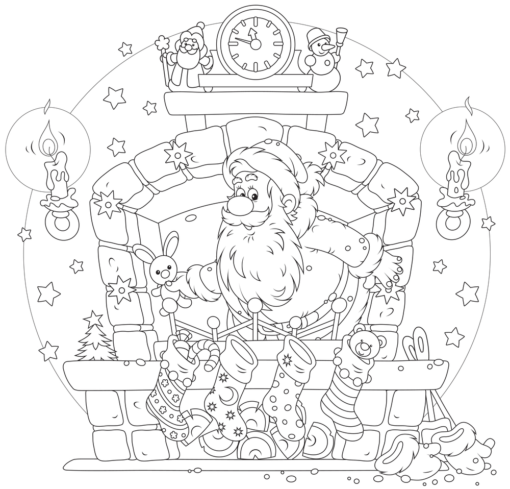 Coloriage À Imprimer : Le Père Noël Se Prépare serapportantà Des Coloriage A Imprimer 