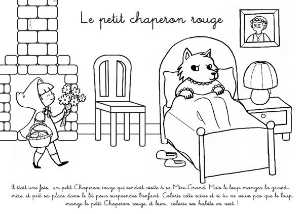 Coloriage À Imprimer : Le Petit Chaperon Rouge concernant Coloriage Chaperon Rouge 