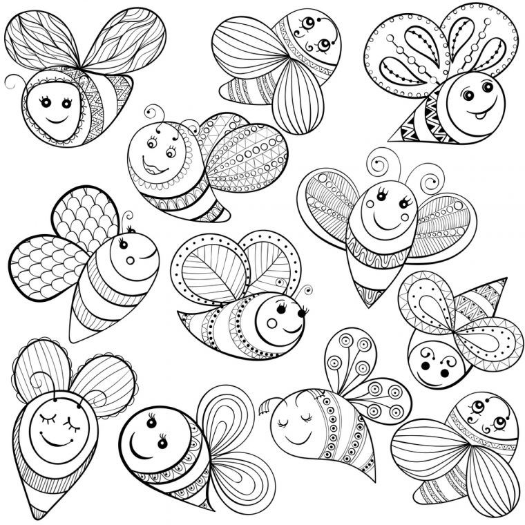 Coloriage À Imprimer : Les Abeilles De Printemps destiné Coloriage De Printemps