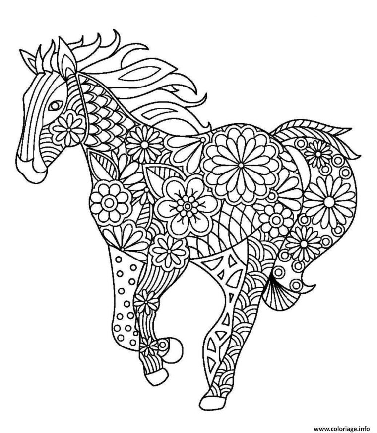 Coloriage A Imprimer Mandala Chevaux  Coloriage Cheval avec Dessin A Imprimer Chevaux