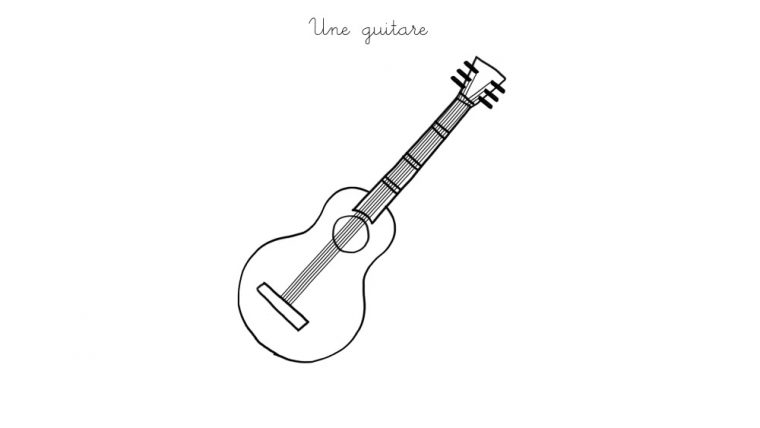 Coloriage À Imprimer : Une Guitare encequiconcerne Dessiner Une Guitare