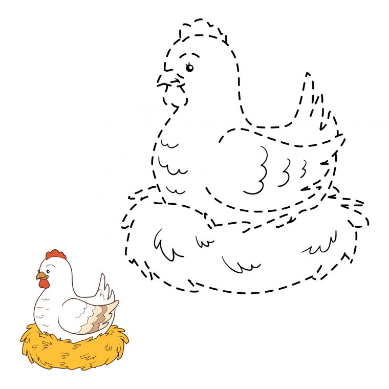 Coloriage À Imprimer : Une Poule concernant Poule A Dessiner