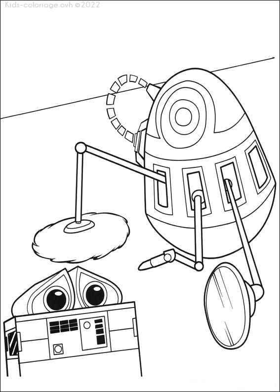 Coloriage À Imprimer Wall-E-Robot-Nettoyeur dedans Coloriage Robots 