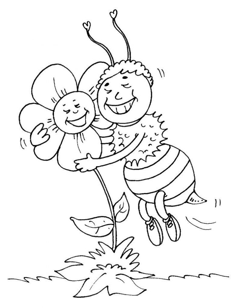 Coloriage Abeille 18 – Coloriage Abeilles – Coloriages Animaux serapportantà Coloriages Abeilles