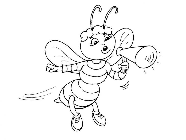 Coloriage Abeille 28 – Coloriage Abeilles – Coloriages Animaux pour Coloriages Abeilles