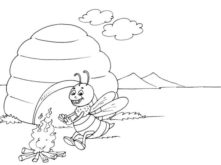 Coloriage Abeille 30 – Coloriage Abeilles – Coloriages Animaux à Coloriages Abeilles