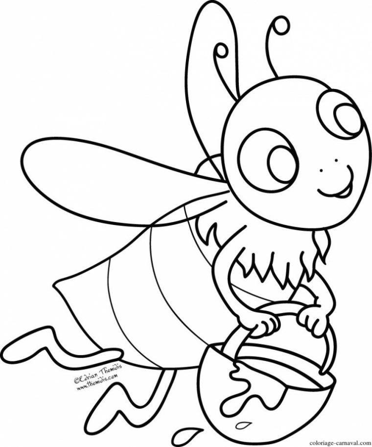 Coloriage Abeille Et Sa Production De Miel Dessin Gratuit serapportantà Dessin Abeille Gratuit