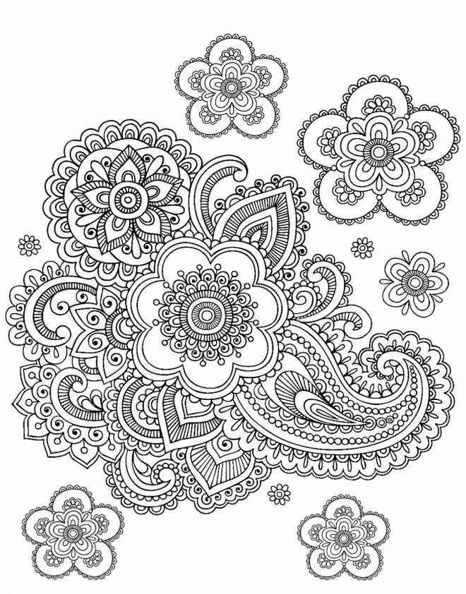 Coloriage Adulte Anti-Stress Avec Fleurs Dessin Gratuit À intérieur Dessin Adulte A Imprimer Gratuit 