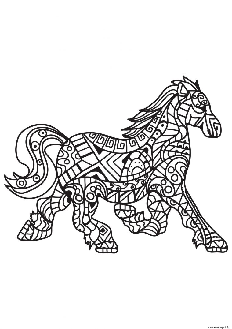 Coloriage Adulte Cheval Antistress 04 Dessin Adulte Cheval pour Dessin De Chevaux À Colorier