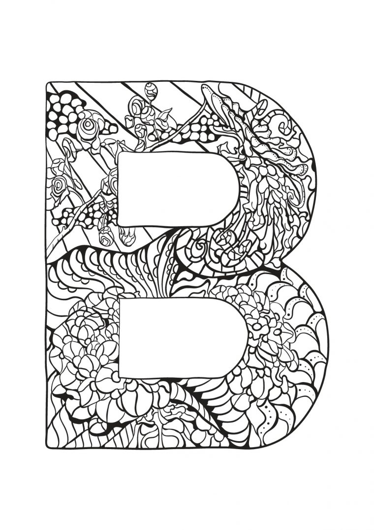 Coloriage-Alphabet-Lettre-B  Moncoloriage.fr avec Dessin De L Alphabet