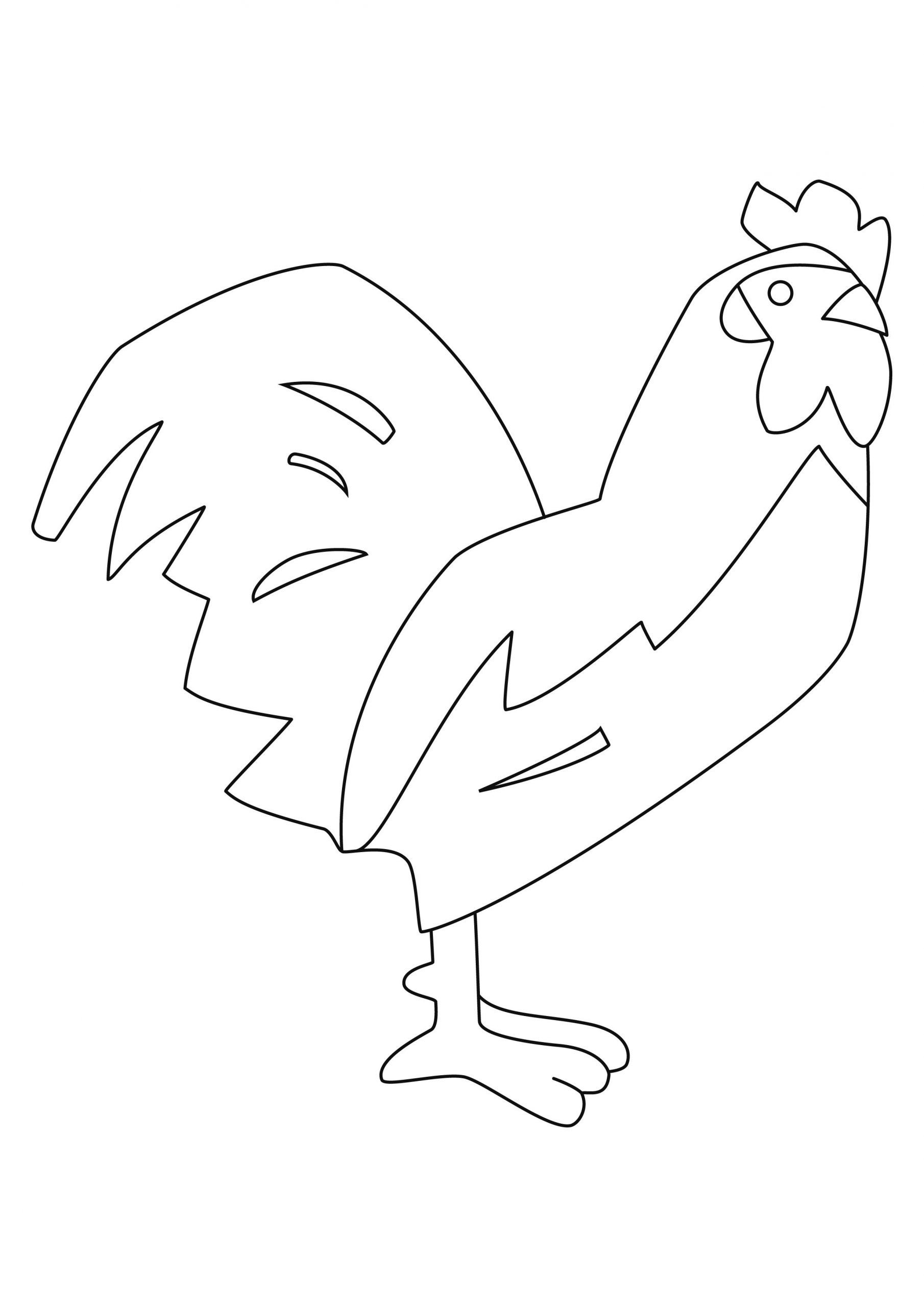 Coloriage - Animaux : Coq 02 - 10 Doigts intérieur Coloriage Coq 