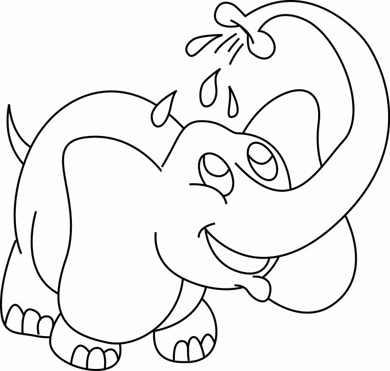 Coloriage – Animaux : Eléphant 07 – 10 Doigts destiné Image Éléphant À Colorier