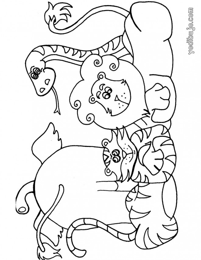 Coloriage Animaux Sauvages Aimables Dessin Gratuit À Imprimer tout Animaux D Afrique Coloriage 